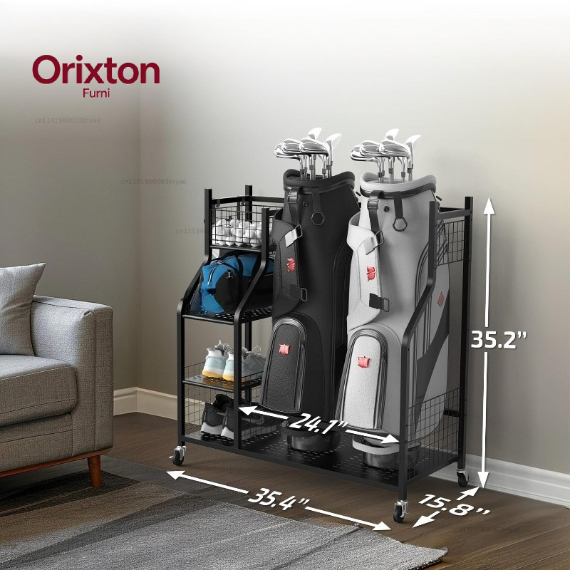 Golf Equipment Garage Storage - Golf Çantası Saklama Rafı, Sopa Teşhir