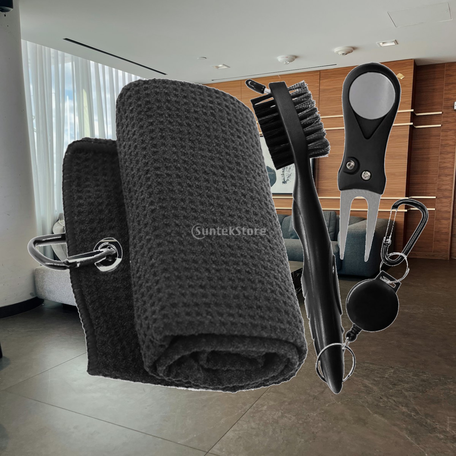 Golf Towel Waffle - Golf Sopası Temizleme Fırçası, Klipsli Taşınabilir