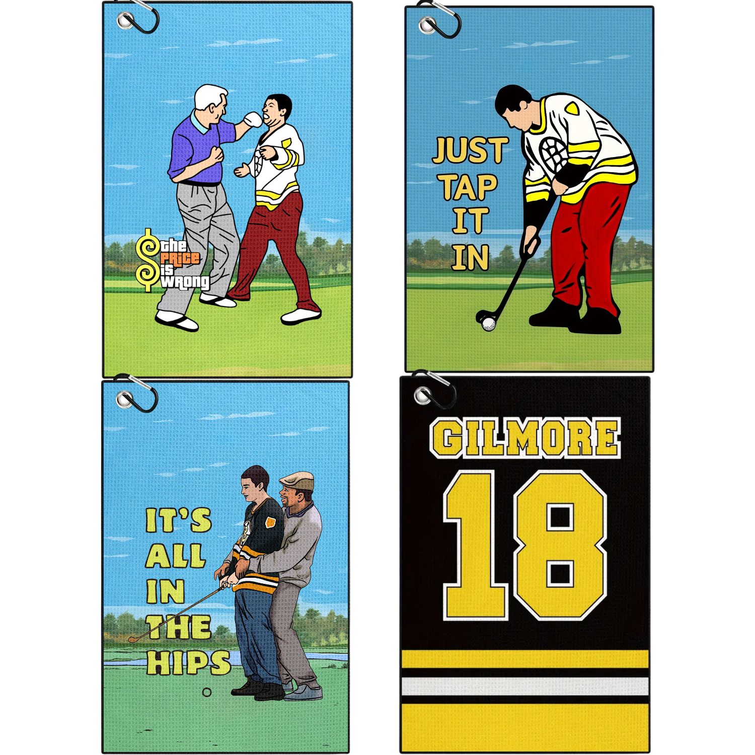 Golf Towel Waffle - Happy Gilmore Design Mikrofiber Premium Golf