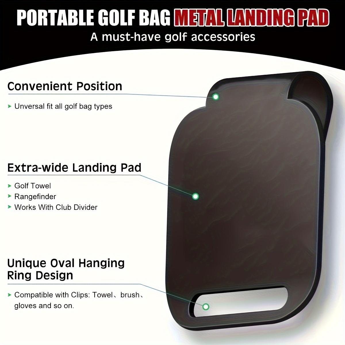 Golf Equipment Holder - Manyetik Golf Çantası İniş Pedi (9*8