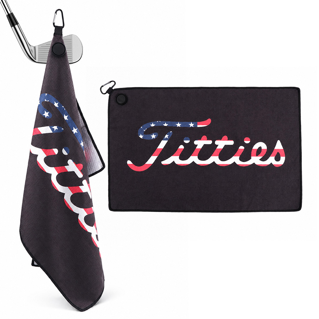 Golf Towel Waffle - Amerikan Bayraklı Manyetik Golf Havlusu 23.6'U