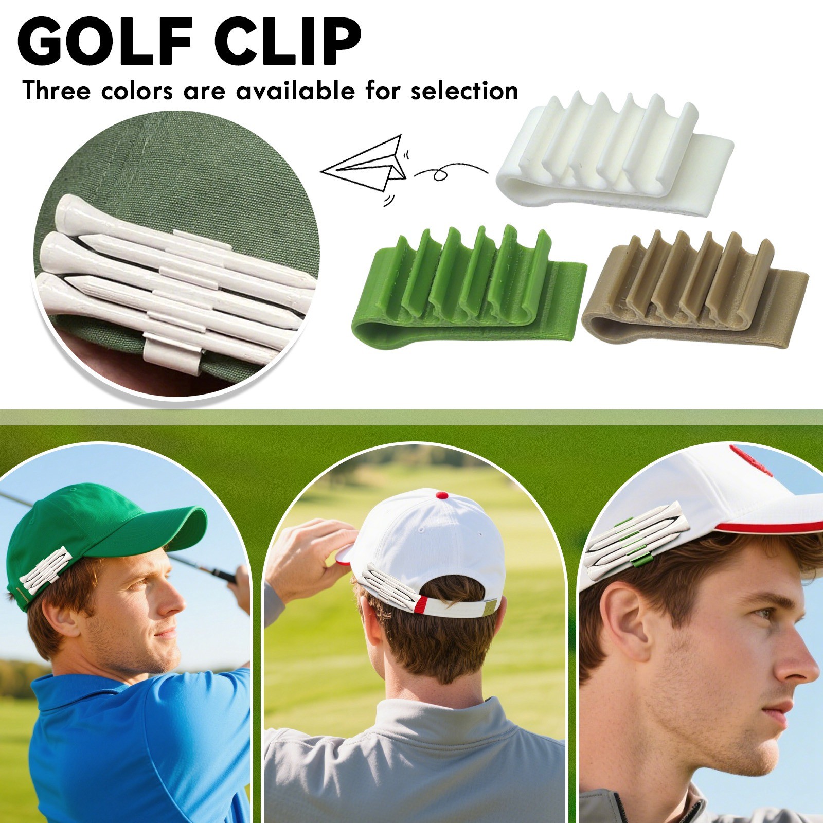 Golf Equipment Holder - Şapka Klipsi Golf Koltuk Tutucu Kenarlı